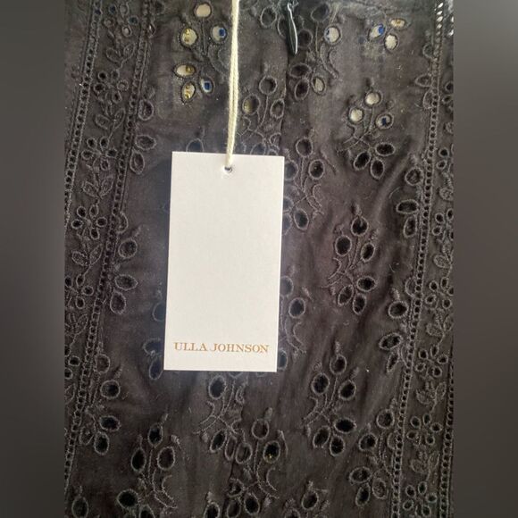 Ulla Johnson Bea Black  Midi Dress Embroidered  Ruffles Sleeve Sz 8 NWT - Picture 17 of 17